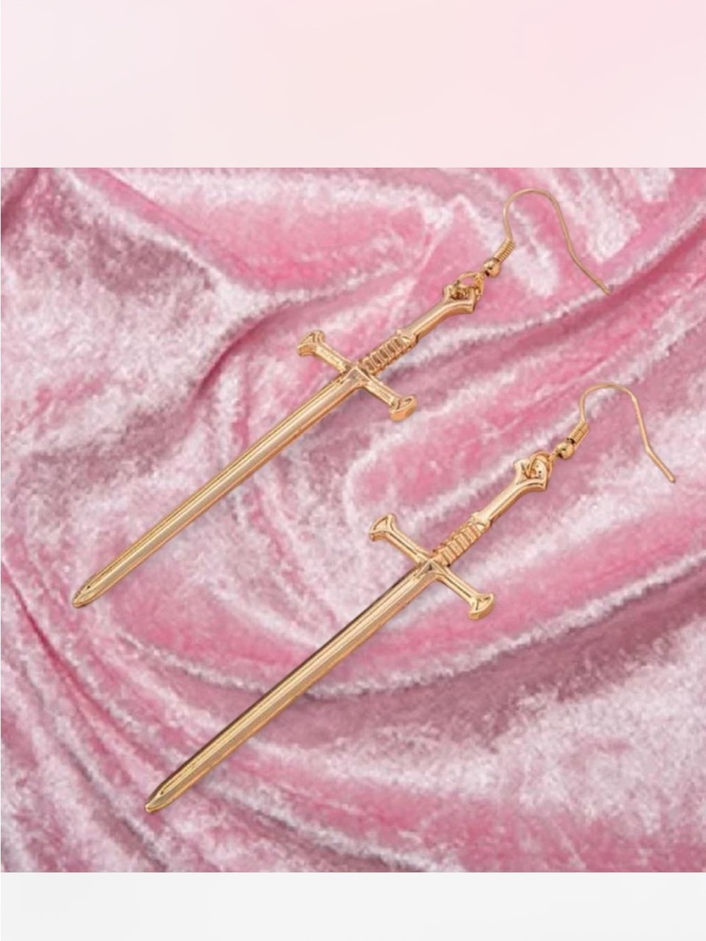 Elegant Gold Sword Earrings